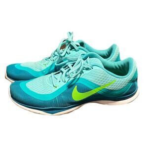 Nike Women’s Flex Trainer 6 cross-trainer Running Size 9 Bright Blue Lime Green